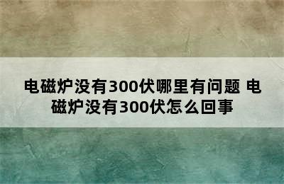 电磁炉没有300伏哪里有问题 电磁炉没有300伏怎么回事